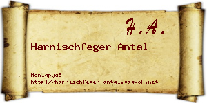 Harnischfeger Antal névjegykártya